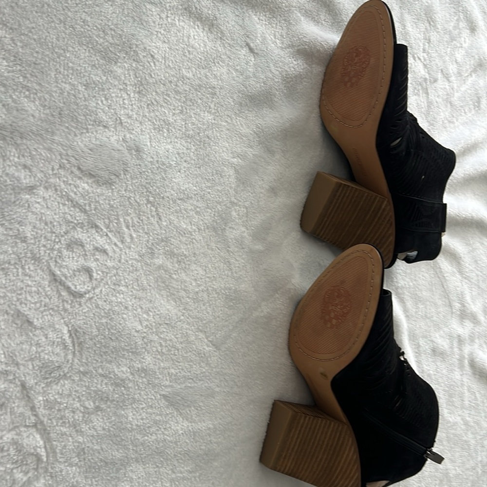 New Vince Camuto Black, Open Toe, Open Mesh, Leat… - image 4